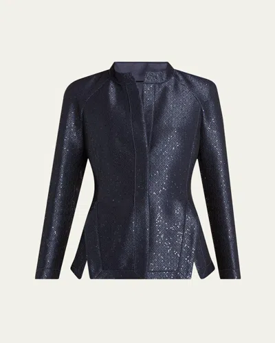 Giorgio Armani Sequin Jacquard Single-breasted Evening Jacket In Multi