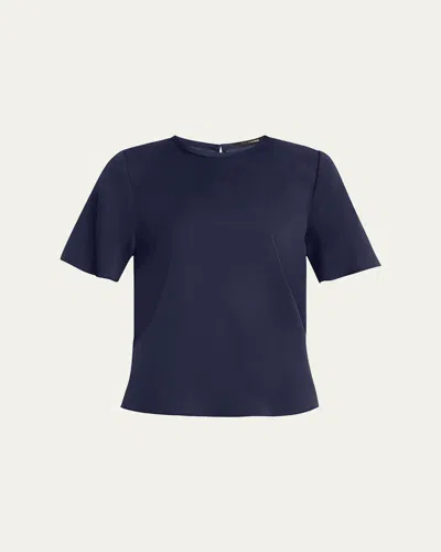 Kobi Halperin Maryl Crewneck Silk Blouse In Blue