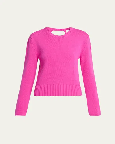 Moncler Wool-cashmere Crewneck Sweater In Pink