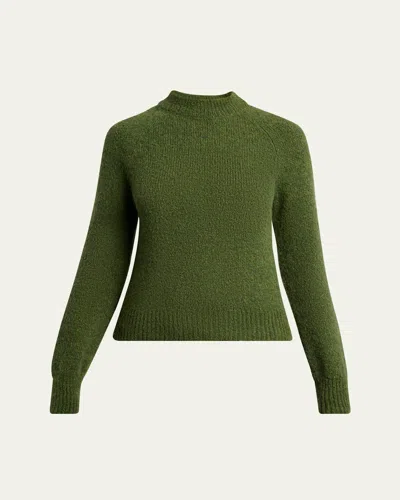 Dries Van Noten Texas Mock-neck Alpaca Sweater In Green