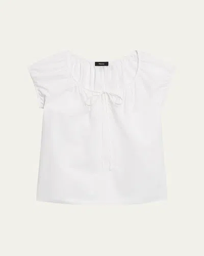 Theory Easy Tie Blouse In Black