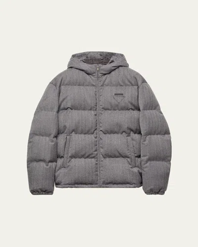 Prada Men's Chevron Down Jacket In Black