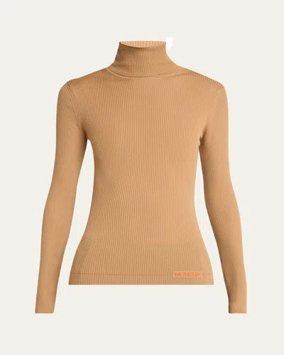 Moncler Wool Turtleneck In Gold