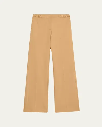 Ulla Johnson Quartier Mid-rise Pants With Chain Detail In Brown
