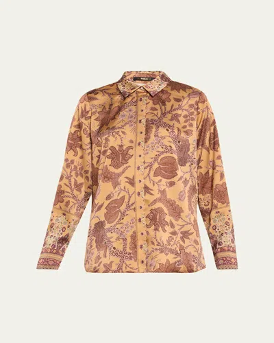 Kobi Halperin Hallow Floral Button-down Shirt In Brown