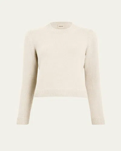 Khaite Leta Cashmere Crewneck Sweater In Brown