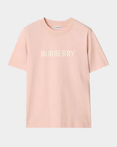 Burberry Regular Fit Logo Cotton T-shirt Clothing In Pink