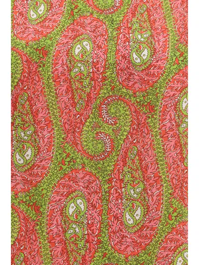 Etro Paisley Foliage Sleeveless Top Button Detail In Multi