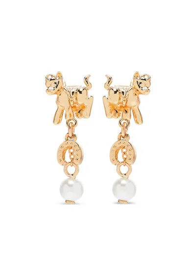 Marc Jacobs Pony Charm Earrings In Gold