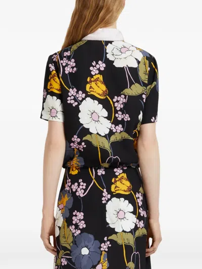 Marni Floral Blouse In Black