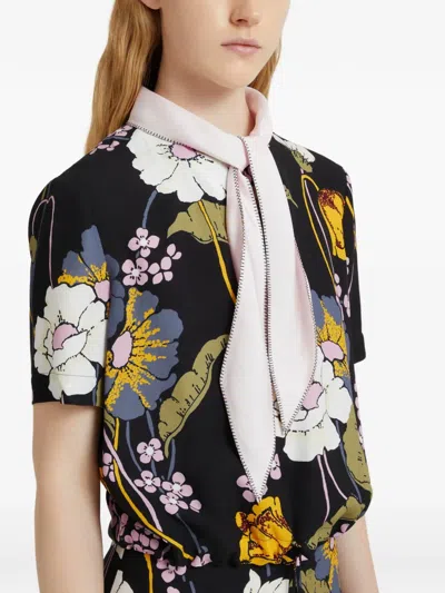 Marni Floral Blouse In Black
