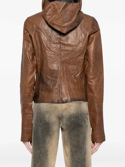 Ma+ Leather Jacket In Brown