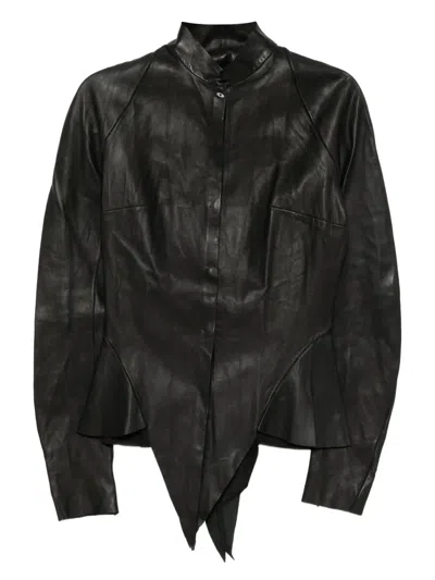 Ma+ Leather Shirt In Black