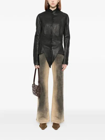 Ma+ Leather Shirt In Black