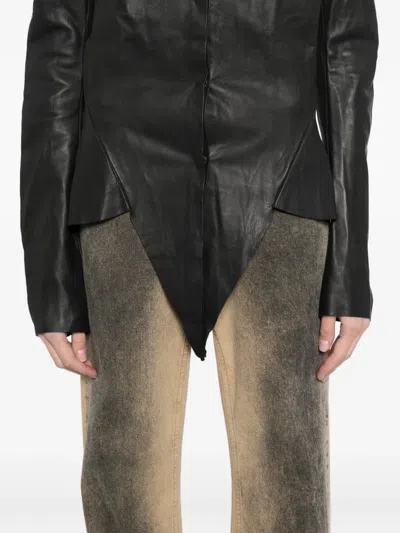 Ma+ Leather Shirt In Black