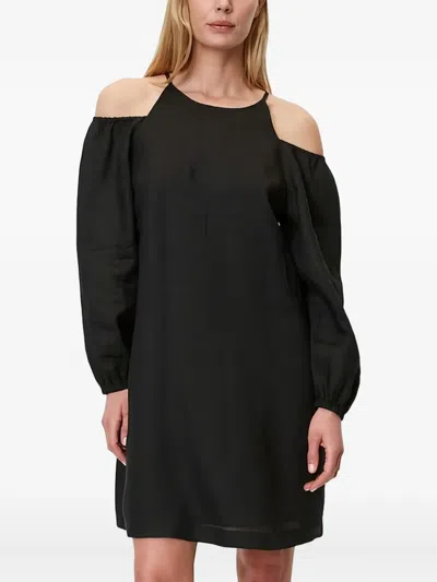 Marc O'polo Cold-shoulder Mini Dress In Black