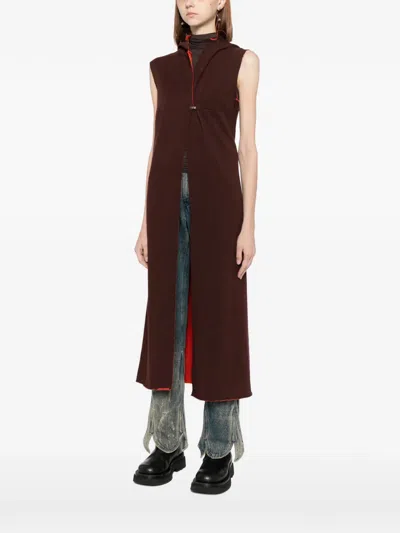 Ma+ Sleeveless Hoodie In Brown