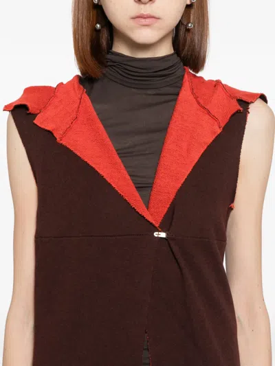 Ma+ Sleeveless Hoodie In Brown