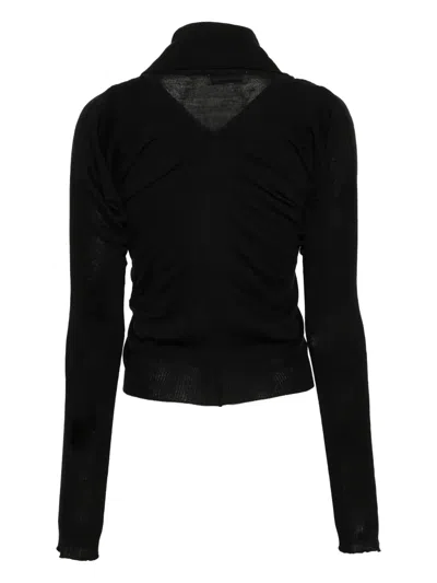 Low Classic Layered Cardigan In Black