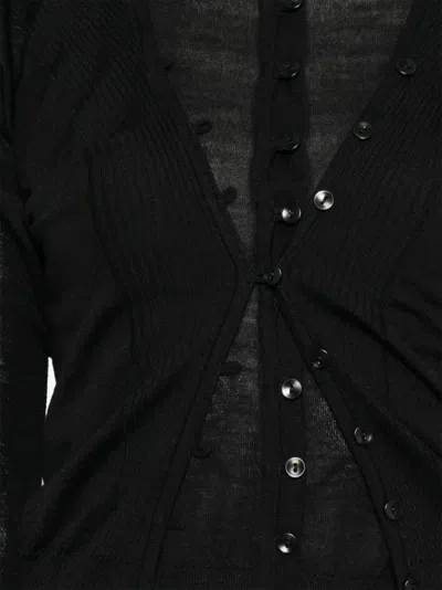 Low Classic Layered Cardigan In Black