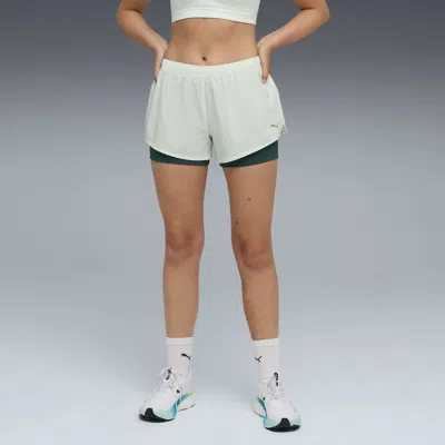 Puma Running Women's 2-in-1 Shorts In Green
