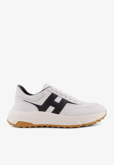 Hogan Lightweight Sneaker With Contrast Panel And Rubber Sole In Black