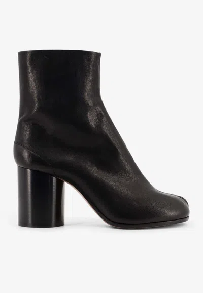 Maison Margiela Tabi 70 Leather Ankle Boots In Black