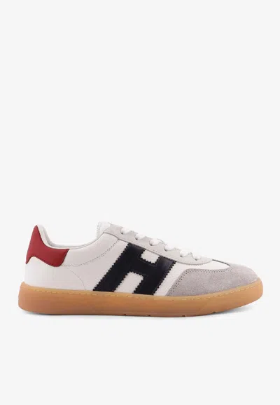 Hogan Cool Leather Sneakers With Nappa And Suede Inserts In White