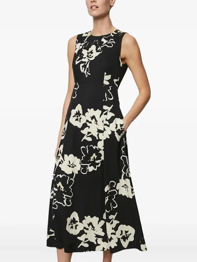 Marc O'polo Floral-print Sleeveless Dress In Black