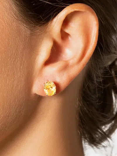 Ostras Collection Silver Stud Earrings In Yellow