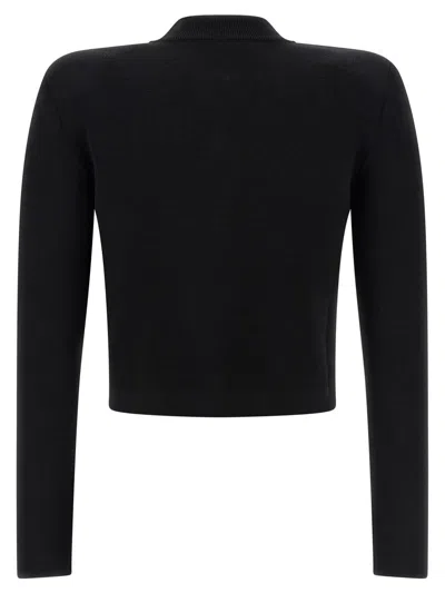 Balmain Cropped Cardigan Sweaters And Cardigans Black In Black