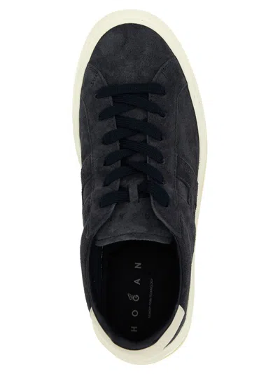 Hogan Suede Sneakers Contrasting Heel Tab Rubber Sole In Multi