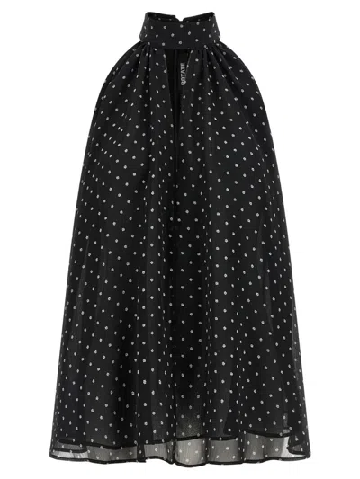 Rotate Birger Christensen Halterneck Bow Top In Black