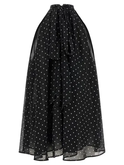 Rotate Birger Christensen Halterneck Bow Top In Black