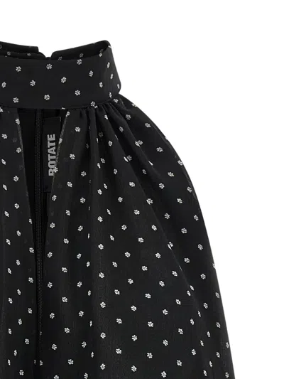 Rotate Birger Christensen Halterneck Bow Top In Black