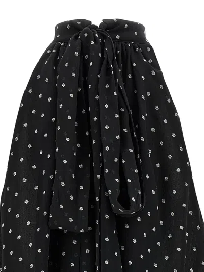 Rotate Birger Christensen Halterneck Bow Top In Black