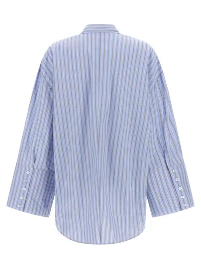 Rotate Birger Christensen Poplin Oversized Shirt In Blue