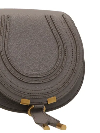 Chloé Saddle Marcie Small Crossbody Bag In Gray