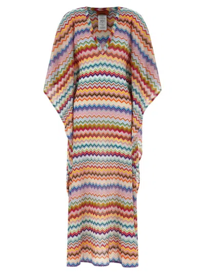 Missoni Zigzag Knit Dress Dresses Multicolor In Multi