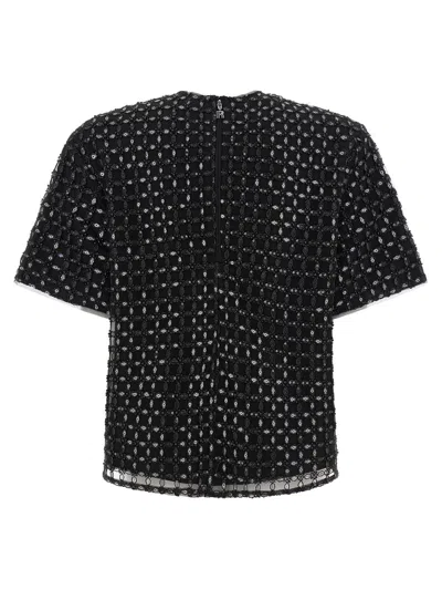 Rotate Birger Christensen Sequin-embroidered T-shirt In Black