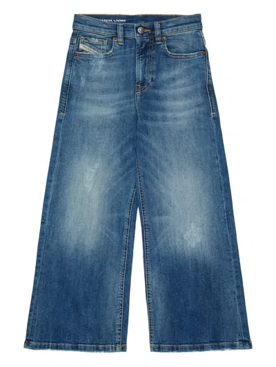 Diesel D-argjx-j Distressed-effect Five-pockets Jeans In Blue