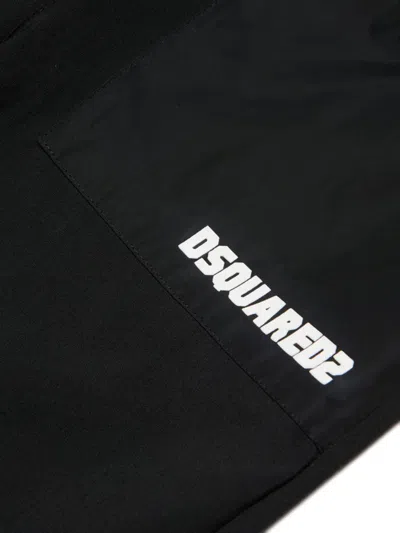 Dsquared2 Logo-print Drawstring Trousers In Black