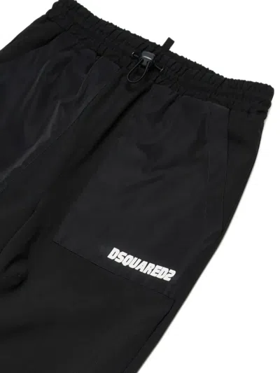 Dsquared2 Logo-print Drawstring Trousers In Black
