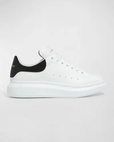 Alexander Mcqueen White And Black Low-top Sneakers With Chunky Sole And Contrasting Heel Tab In Leather Man In Multi