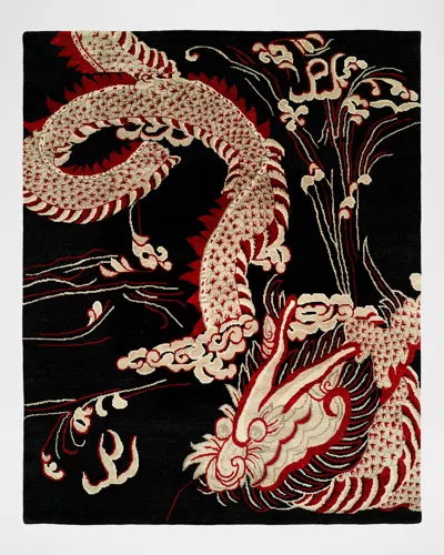 Josie Natori Black Dragon Rug, 3' X 5' In Black