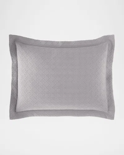 Sferra Marcus Standard Cane Matelasse Sham In Gray