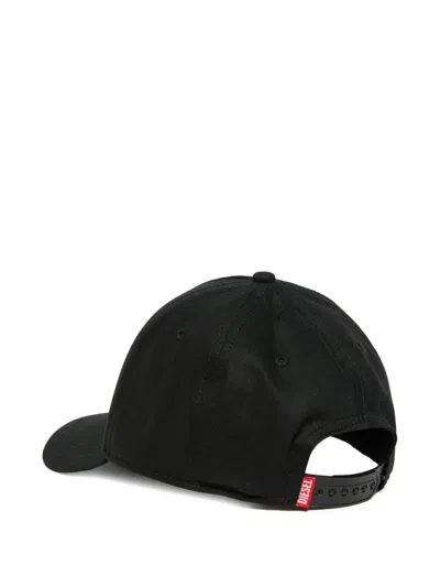 Diesel Logo Visor Baseball Cap In Black