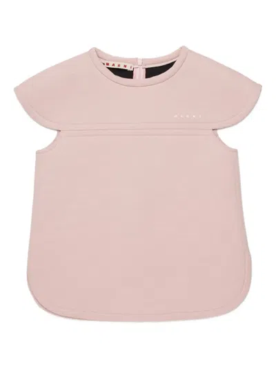 Marni Kids Logo Printed Dress In Purple