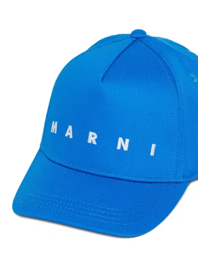 Marni Baseball Cap With Logo In Blue