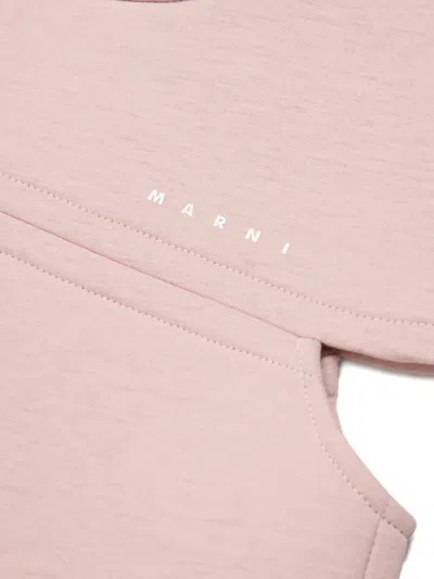 Marni Kids Logo Printed Dress In Purple